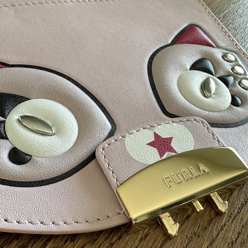 NEW!Furla My Play Interchangeable Metropolis Leather Flap -CAT - Picture 4 of 8